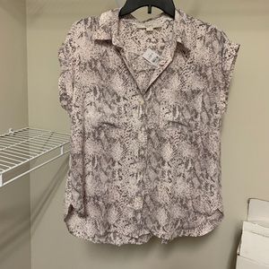 Snake print button down shirt